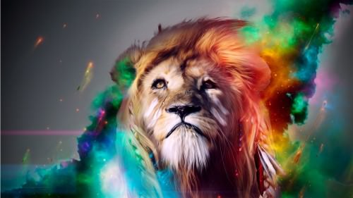 abstract lion 1366x768